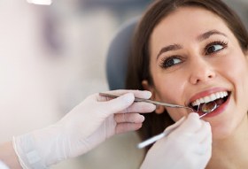 woman having a dental cleaning