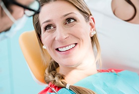 Longview Cosmetic Dentist woman smiling at dentist