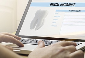 dental insurance form on a laptop